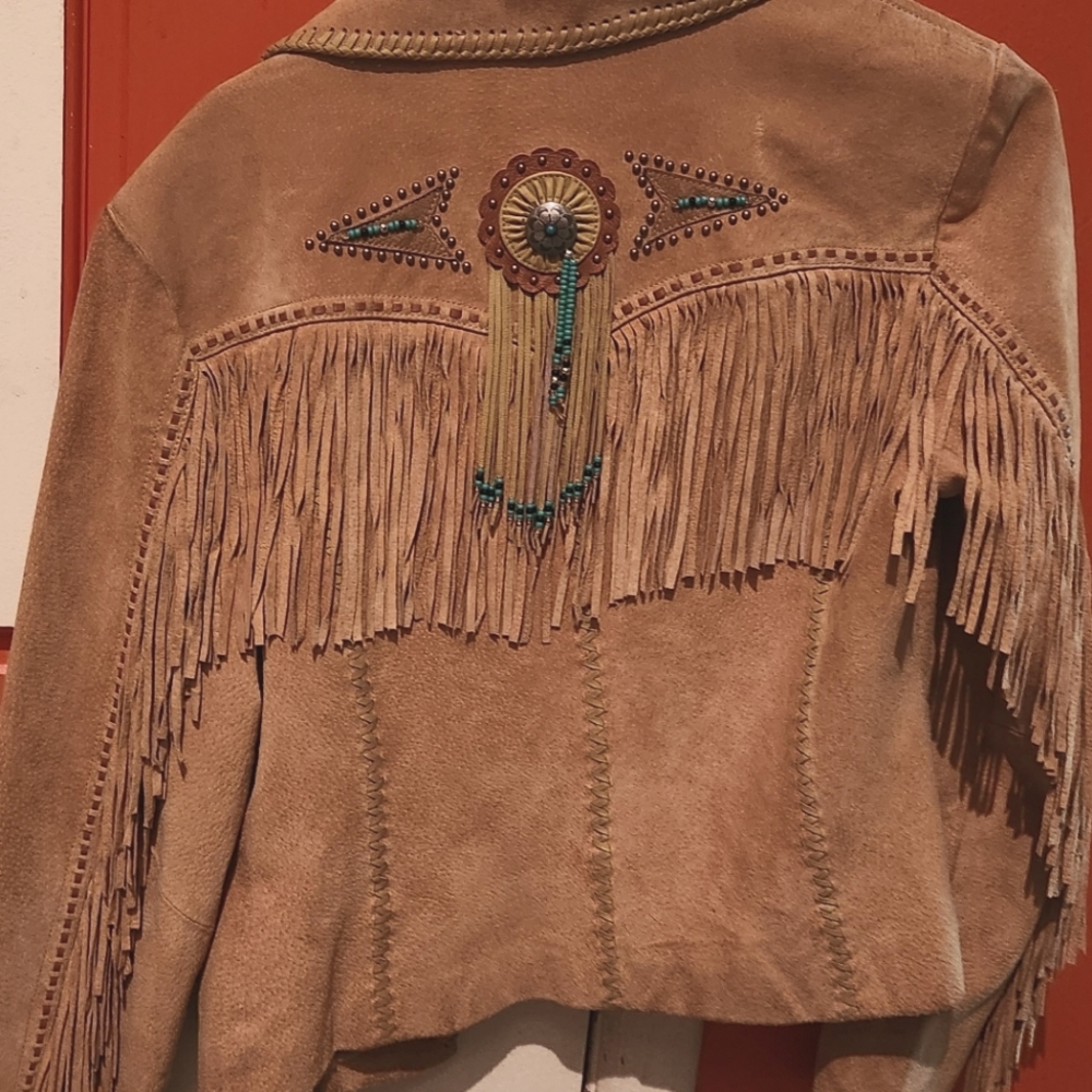 Genuine suade fringed jacket
